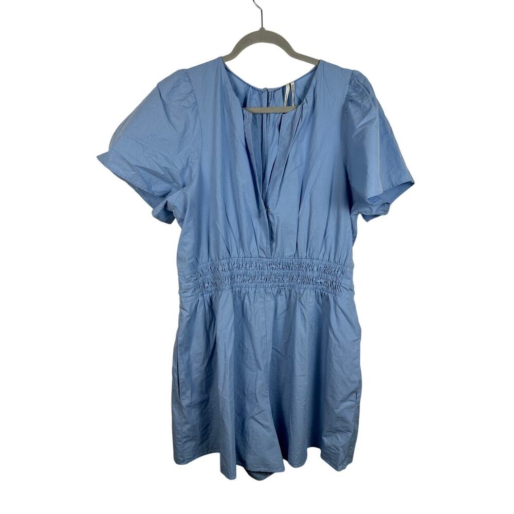NWT Anthropologie The Somerset Poplin Romper Blue Size XL - Picture 2 of 11